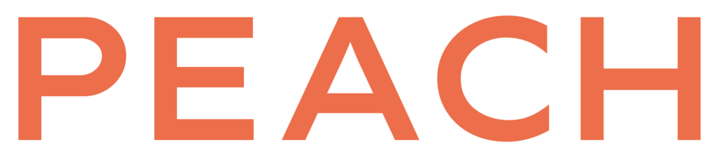 peach orange text company logo