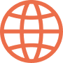 An orange globe icon